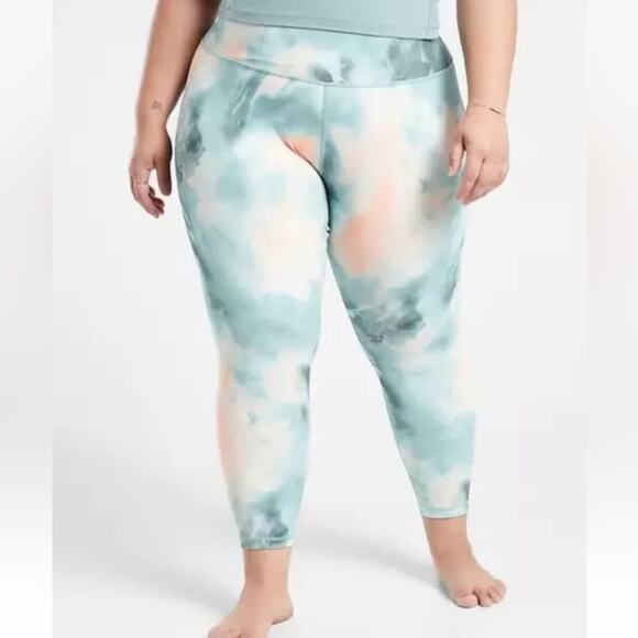 NWT Athleta Elation printed 7/8 tights leggings in Marine Minimalistic Grey - Picture 1 of 13